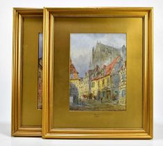 E. NEVIL; a pair of watercolours, 'Beauries' and 'Aberbille', signed, 38 x 27cm, framed and glazed.