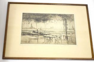 † W. DOUGLAS MACLEOD; a pencil signed etching, 'Venice Evening', 24 x 36.5cm, together with two