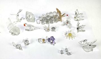 SWAROVSKI; a collection of various figures to include butterflies, fish, mice, flowers, clowns,