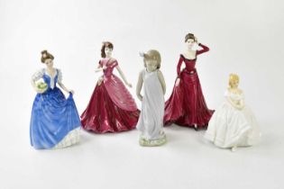 ROYAL DOULTON; two Royal Doulton figures, HN3601 'Helen', and HN2956 'Heather', together with two