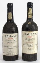 PORT; two bottles Graham's Vintage Port 1963 and 1983 (2).