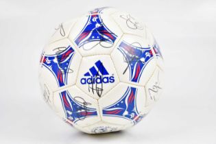 MANCHESTER UNITED; a circa 2000, multi-sized size 5 football, fully signed including Beckham,