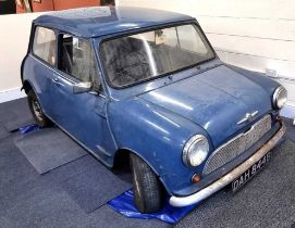 BARN FIND MORRIS MINI; a Morris Mini Saloon petrol 850CC, two-axle rigid body, blue, DAH 844B, first