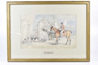 S. ALKEN; watercolour, 'The Old Berkeley Hunt', signed lower left, 27 x 45cm, framed and glazed.