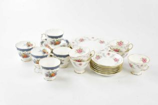 ROYAL ALBERT; a part 'Blue Lagoon' pattern tea set to include five cups and six saucers, together