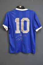 DIEGO MARADONA; a signed Argentina retro-style football shirt, 'Hand of God shirt', signed to the