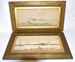HENRY STANTON LYNTON; a pair of watercolours, figures by the Nile, signed lower left and lower