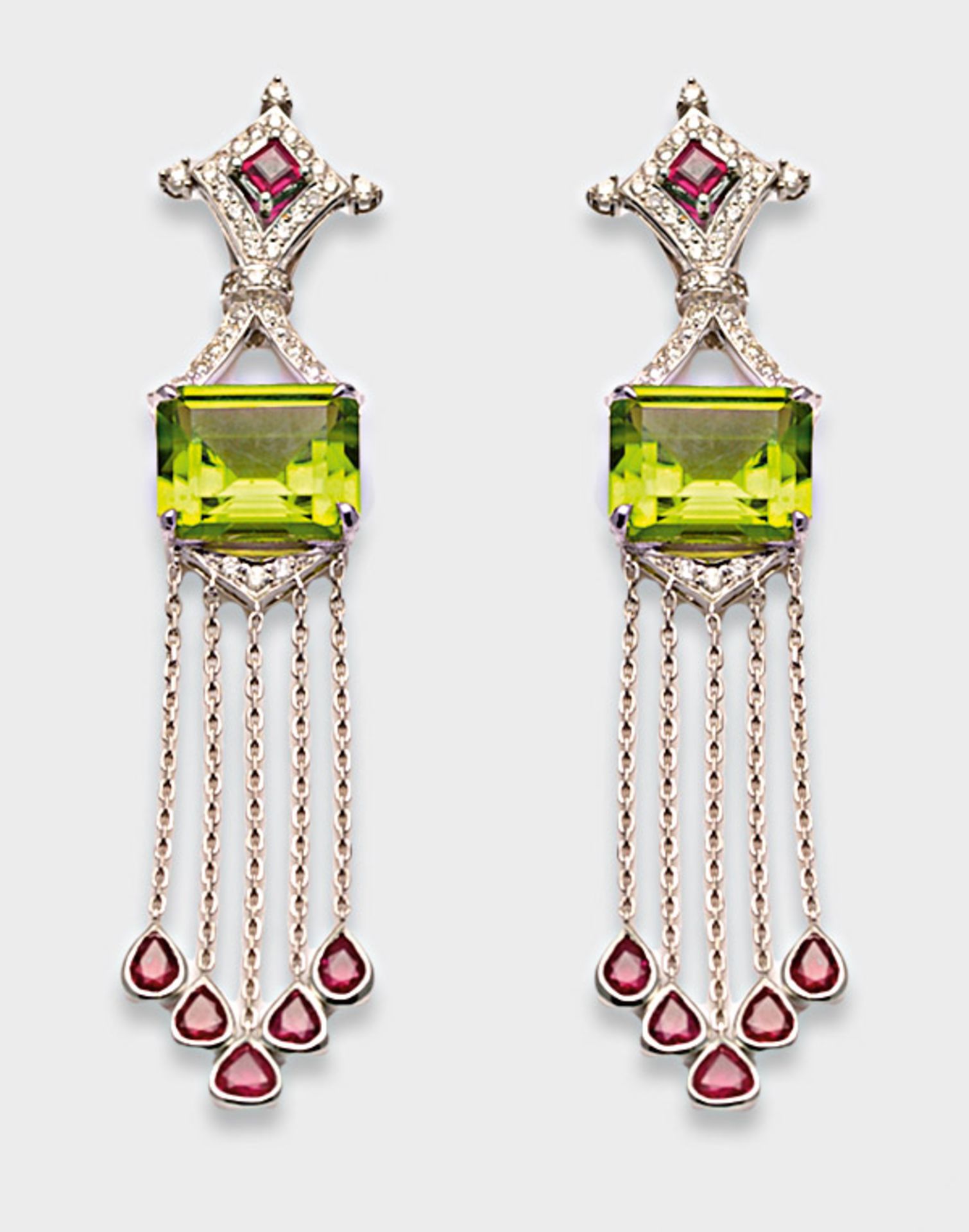 Paar extravagante Chandeliers mit Peridots