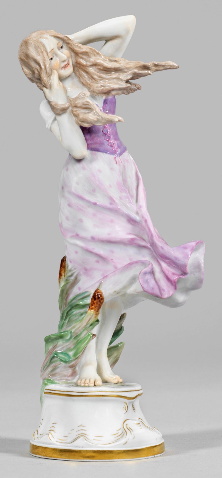 Seltene Jugendstil-Figur "Mädchen im Wind"