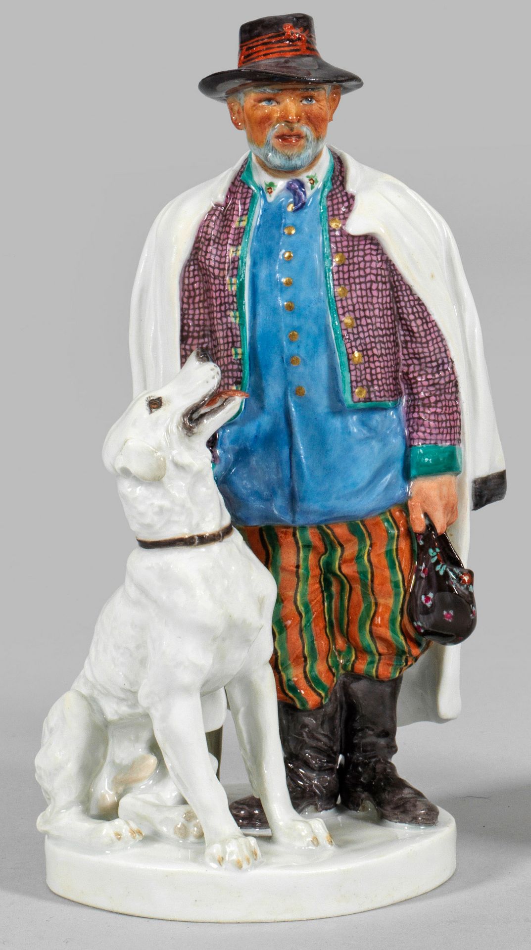 Seltene Figur "Pole mit Hund"