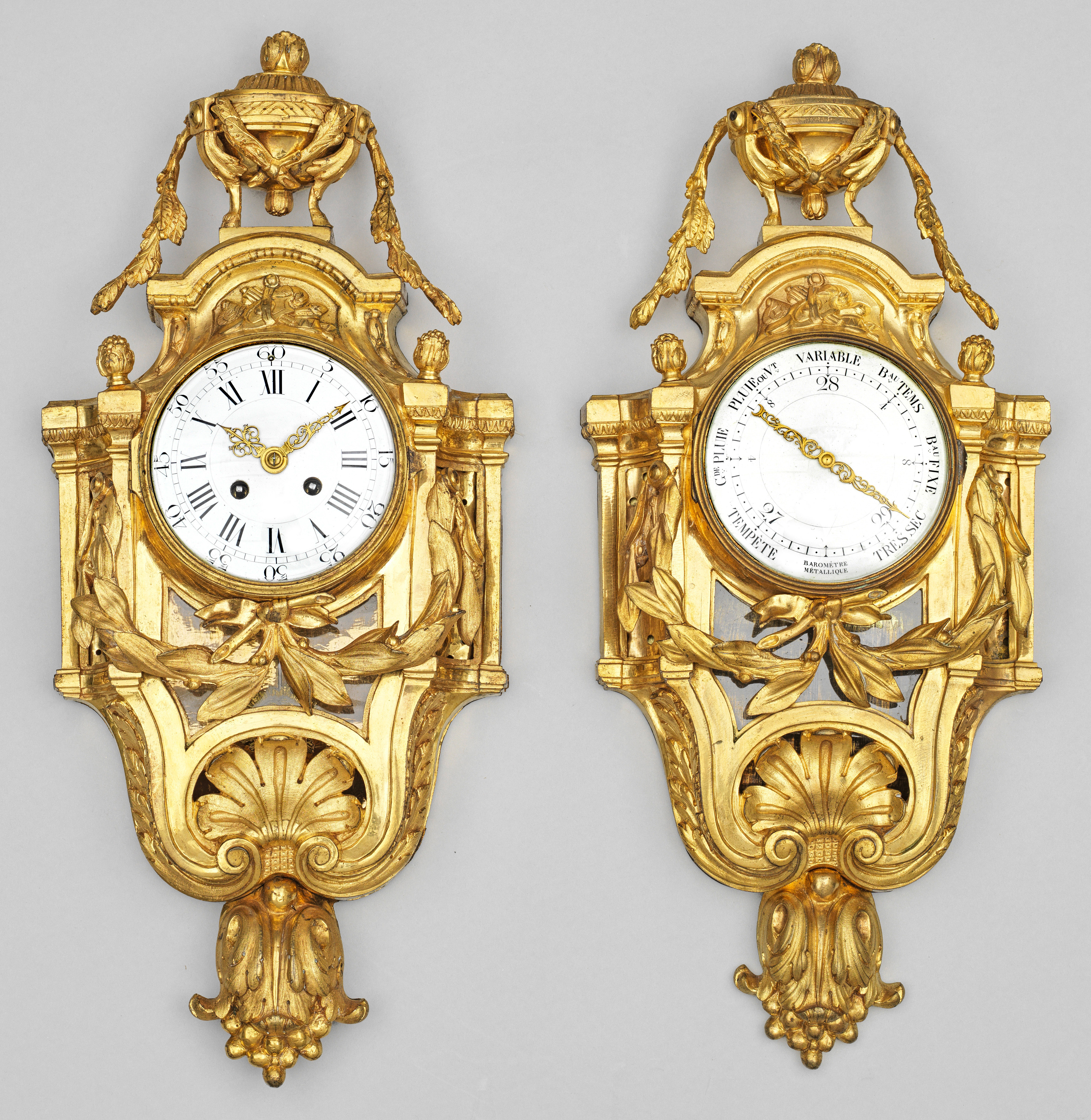 Louis XVI-Uhr und Barometer