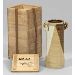 Keramik-Vase von Shoji Hamada mit Original-Tomobako-Holzbox