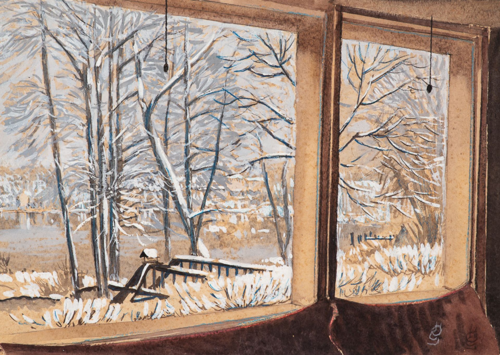 Hans-Otto Gehrcke – Blick aus dem Atelier im Winter.