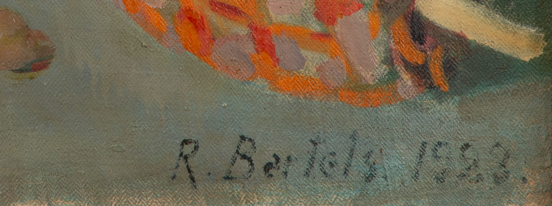 Rudolf Bartels – Stillleben mit Ananas und blauem Weinglas. - Image 2 of 5