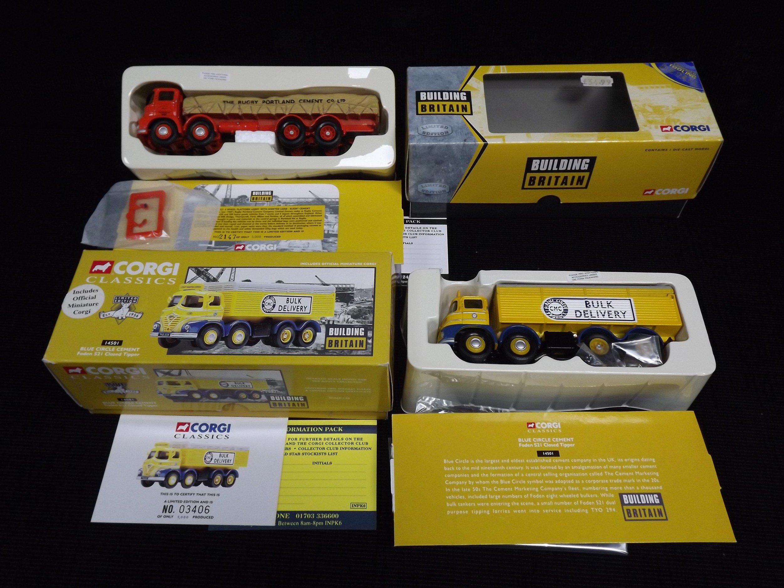 2 x Corgi 'Building Britain' series Limited Edition Commercials. 14501 Blue Circle Cement Bulk