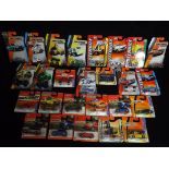 26 x Matchbox Carded Vehicles. Makers included Muira, Mini, Morgan, Nissan and Jeep. Some MBX