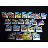 22 x Mattel Hot Wheels Vehicles. Carded. Various Themes including HW Flames, Muscle, City Works, Off