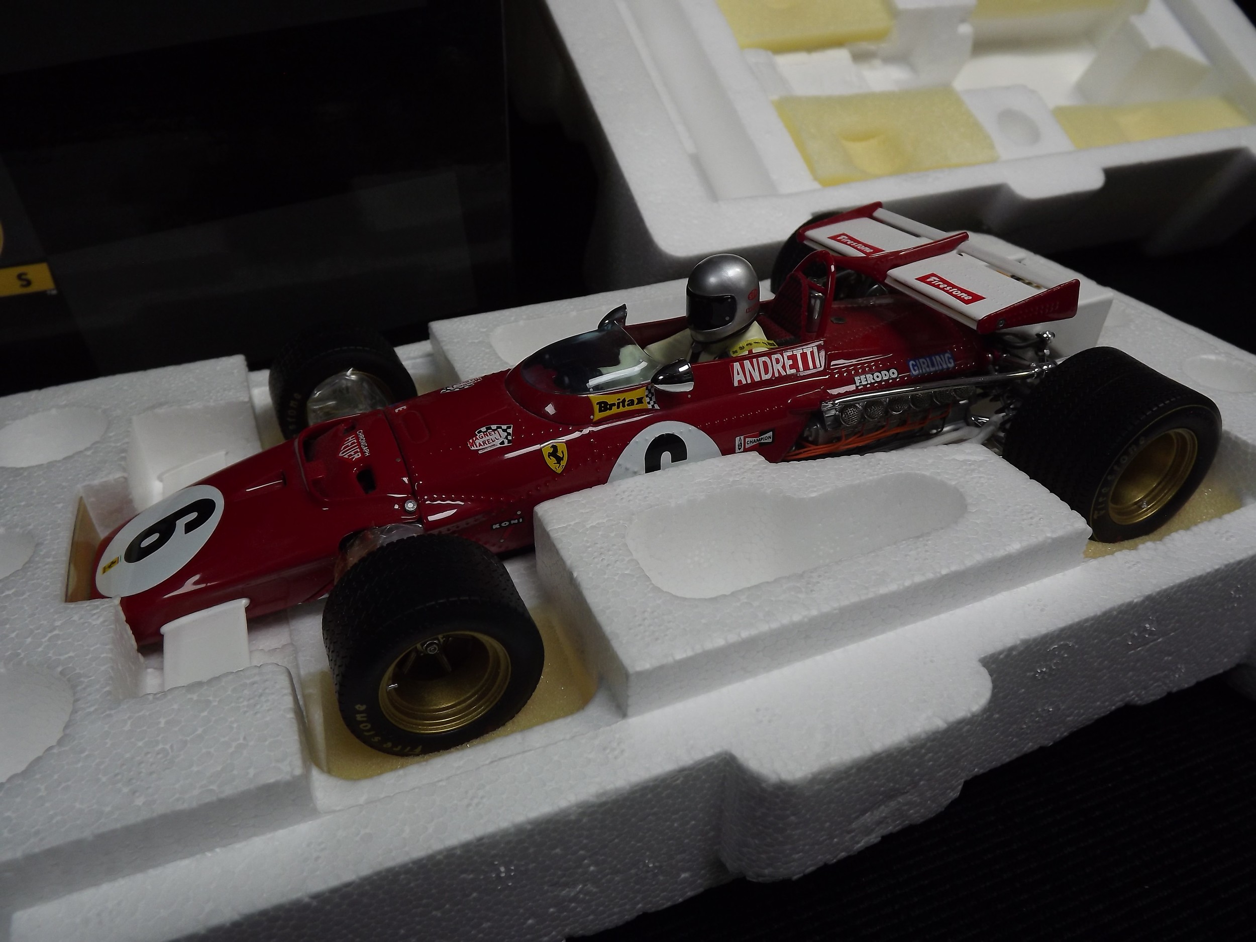 Exoto - Ferrari Model 312B in Red. Grand Prix Classics series. Mario Andretti No.6. Sponsors - Image 2 of 7