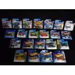 22 x Mattel Hot Wheels Vehicles. Carded. Various Themes including HW Workshop, Exotics, Factory