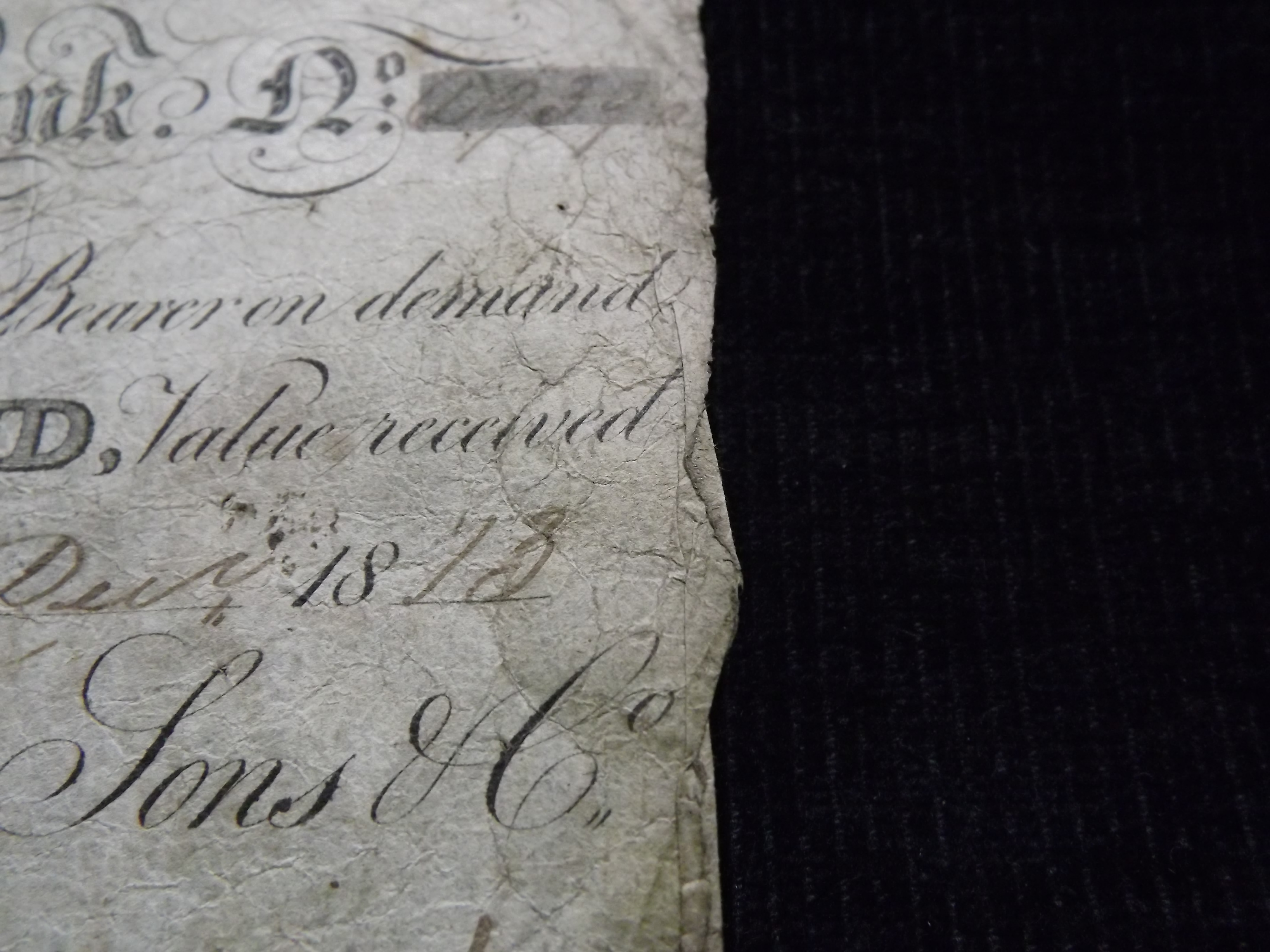 Great Britain Banknote. Derby Bank 1813 One Pound £1. Egde creases, staining, small holes - Image 3 of 4