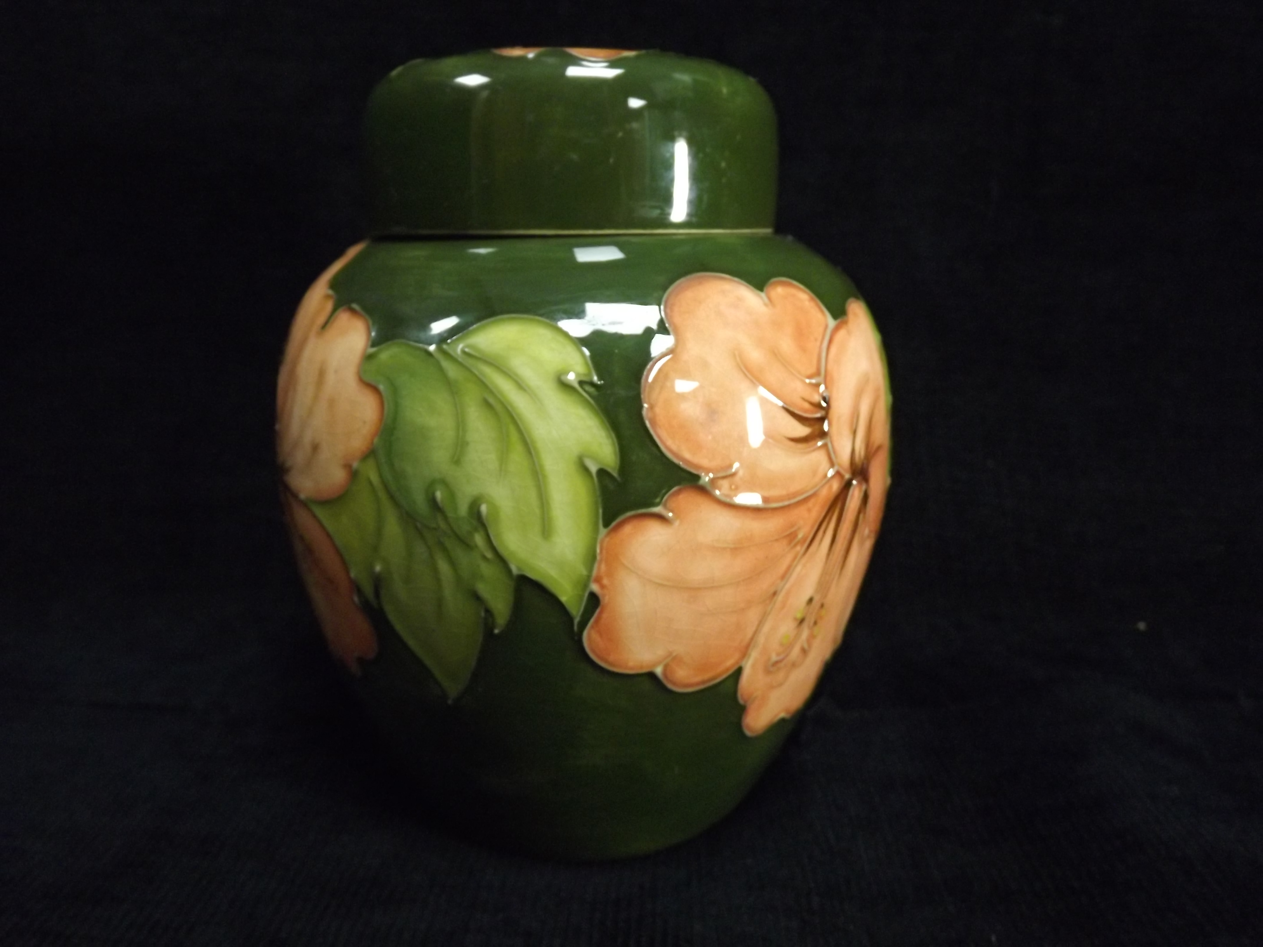 GB William Moorcroft Ginger Jar. 20th Century. Hibiscus Pattern, shape number 769. Decorated with - Image 2 of 8