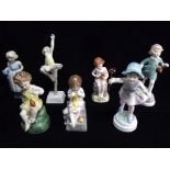 7 x Royal Worcester Freda Doughty Children Figures - Days of the week. Monday's Child is Fair of