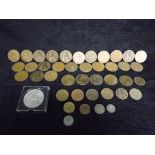 Victorian and later Coins. GB - 29 x Pennies, 7 x Half Pennies, 2 x Silver Victoria Coins Sixpence &