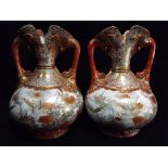 Unusual Pair of Chinese / Japanese Kutani Water Pourer Vases. 19th Century Porcelain, possibly