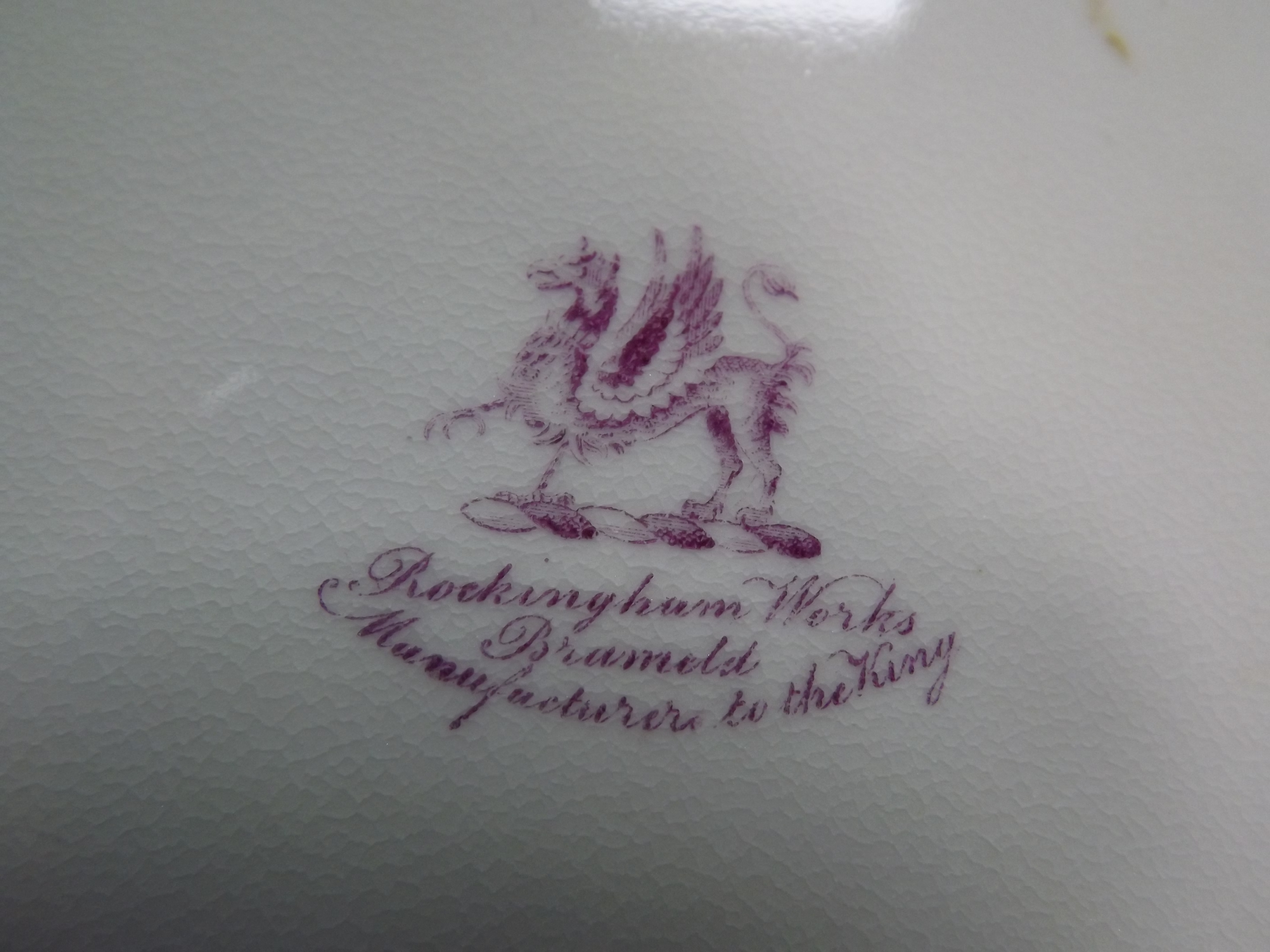 3 x Rare Rockingham Works "Manufacturer to the King" Brameld 19th century Plates. Unknown Masonic, - Image 7 of 7
