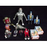 Hong Kong Robot and Transformer collection. Dr Who K1 silver plastic robot, 2 x Bandai Kitara '