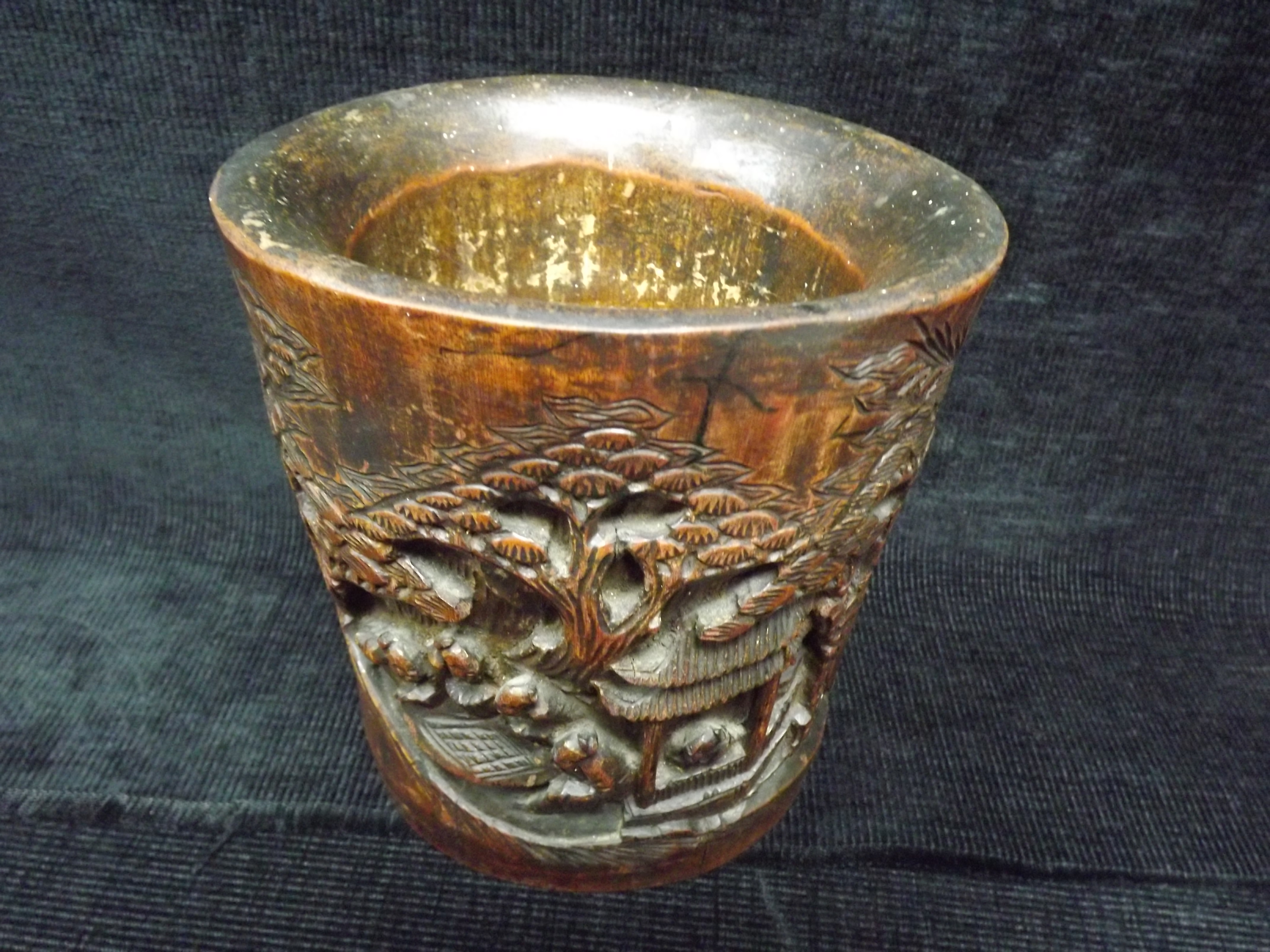 Chinese Carved Bamboo Bitong Brushpot. c19th Century. Shou Lao 中国雕刻竹制笔筒 - Image 6 of 15