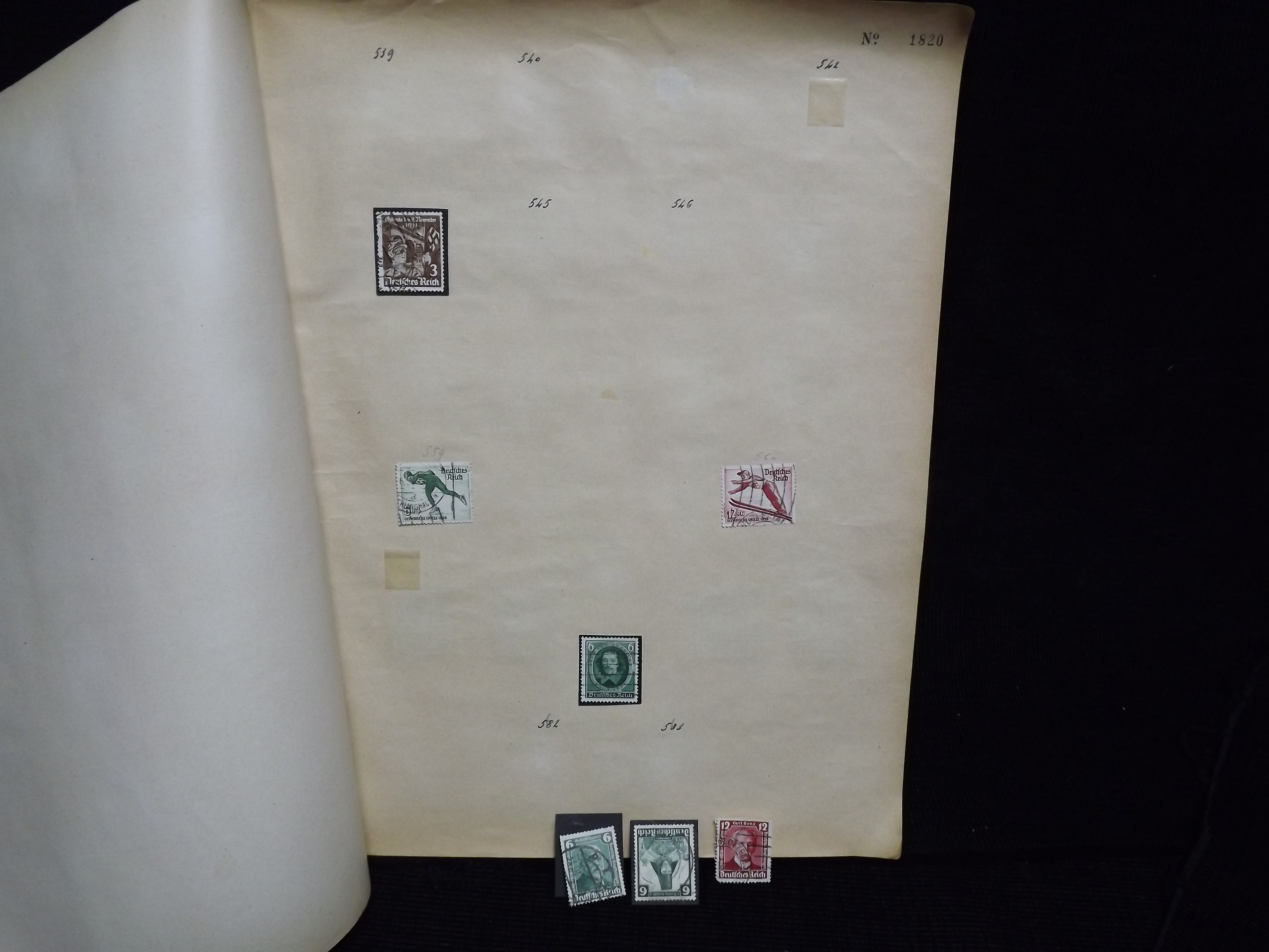 Over 500 x German Used & Mint Postage Stamps. Housed in old ledger page Album. Includes various - Image 15 of 30