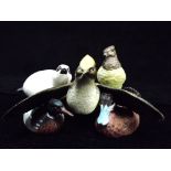 5 x Northern Hemisphere Hand painted miniature model Decoy Birds. 20th Century North American and