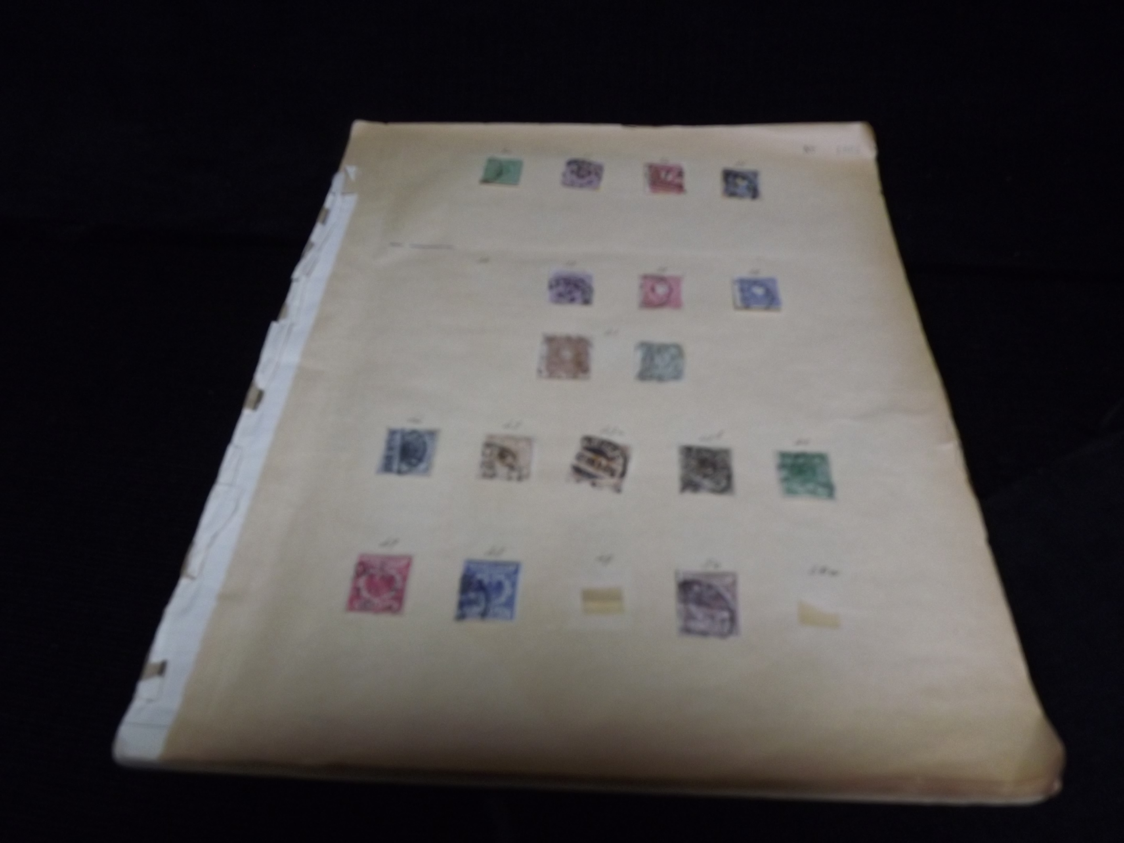 Over 500 x German Used & Mint Postage Stamps. Housed in old ledger page Album. Includes various