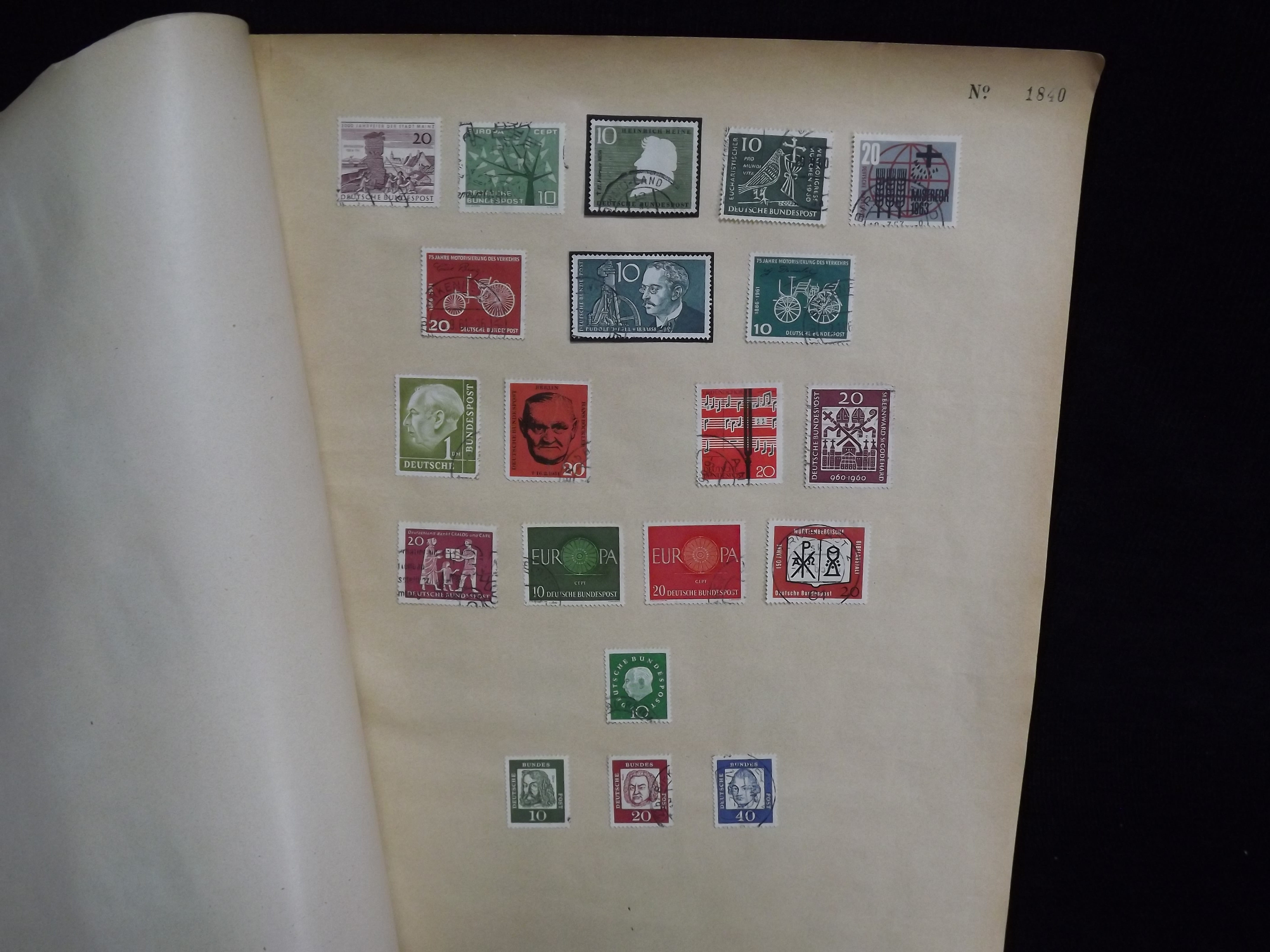 Over 500 x German Used & Mint Postage Stamps. Housed in old ledger page Album. Includes various - Image 24 of 30