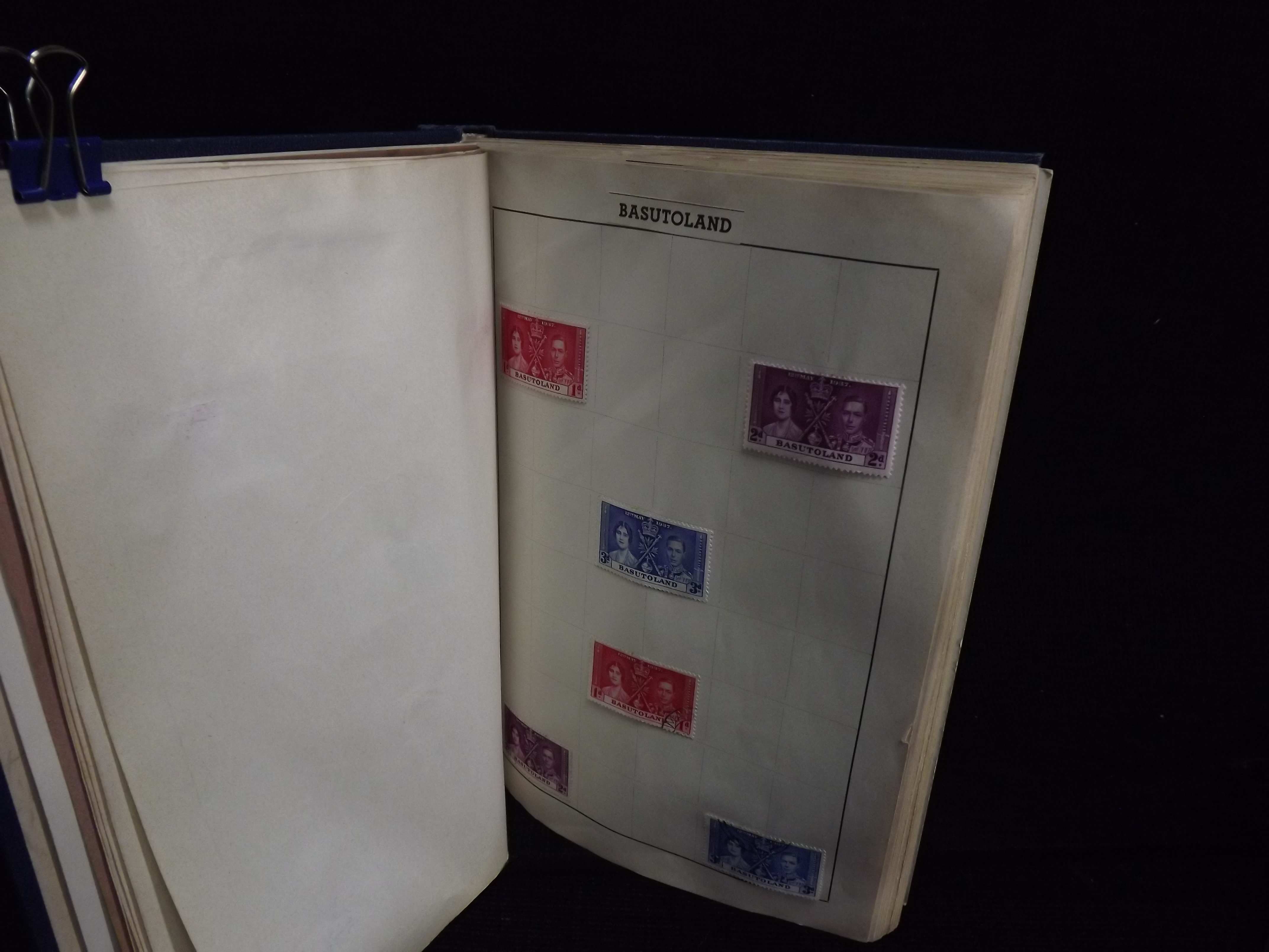 Great British & Commonwealth Mint and Used Stamps mounted in Cardinal Blue Album. Typed Title on - Image 7 of 11