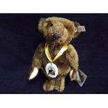 Germany Margarete Steiff - 105 Years Anniversary Brown Bear. 670206 Mohair. Knopf im Ohr or Button