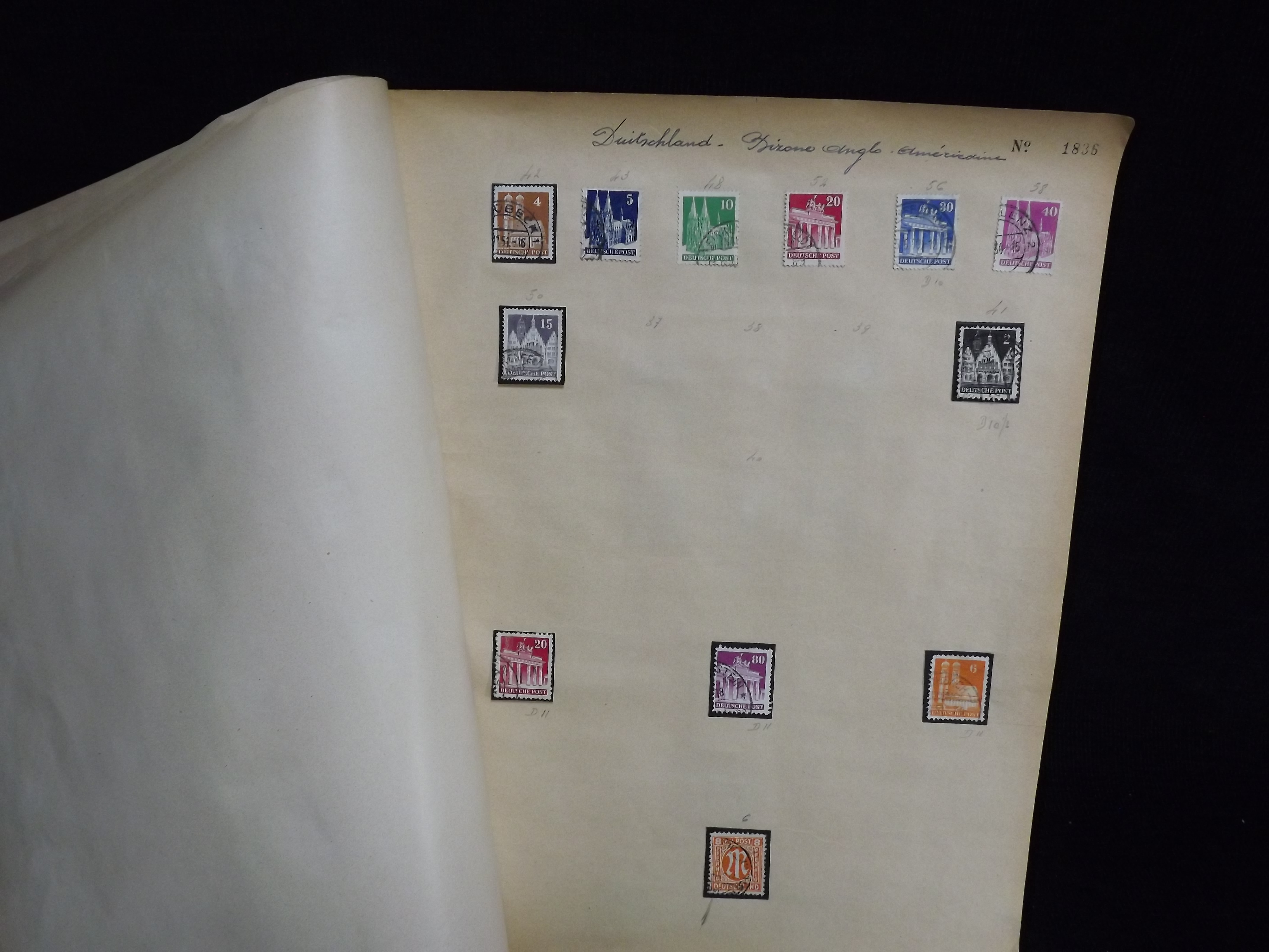 Over 500 x German Used & Mint Postage Stamps. Housed in old ledger page Album. Includes various - Image 22 of 30