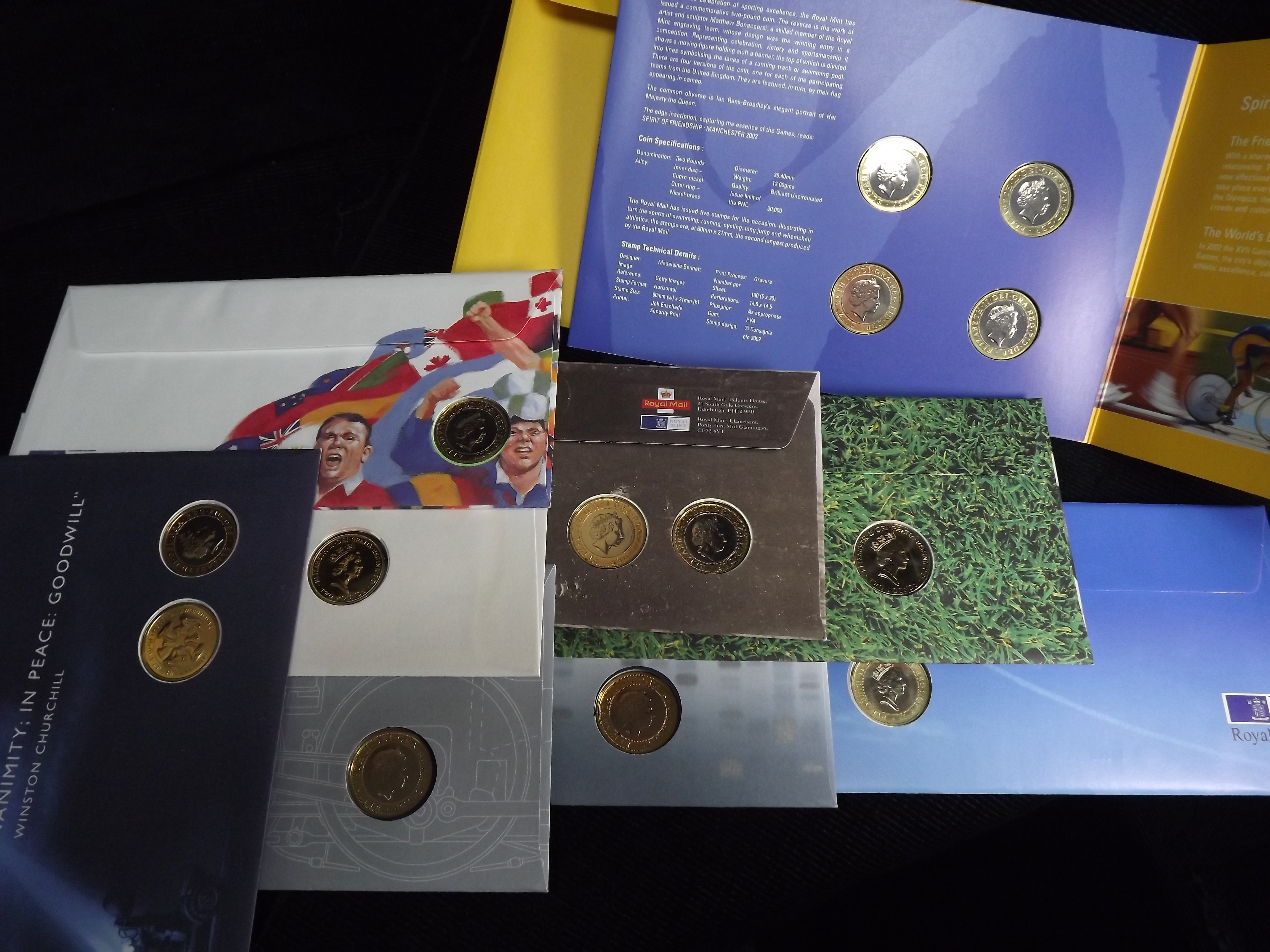 14 x GB Royal Mint Uncirculated £2 Coins Queen Elizabeth II contained in 9 x Royal Mail Stamp - Image 5 of 5