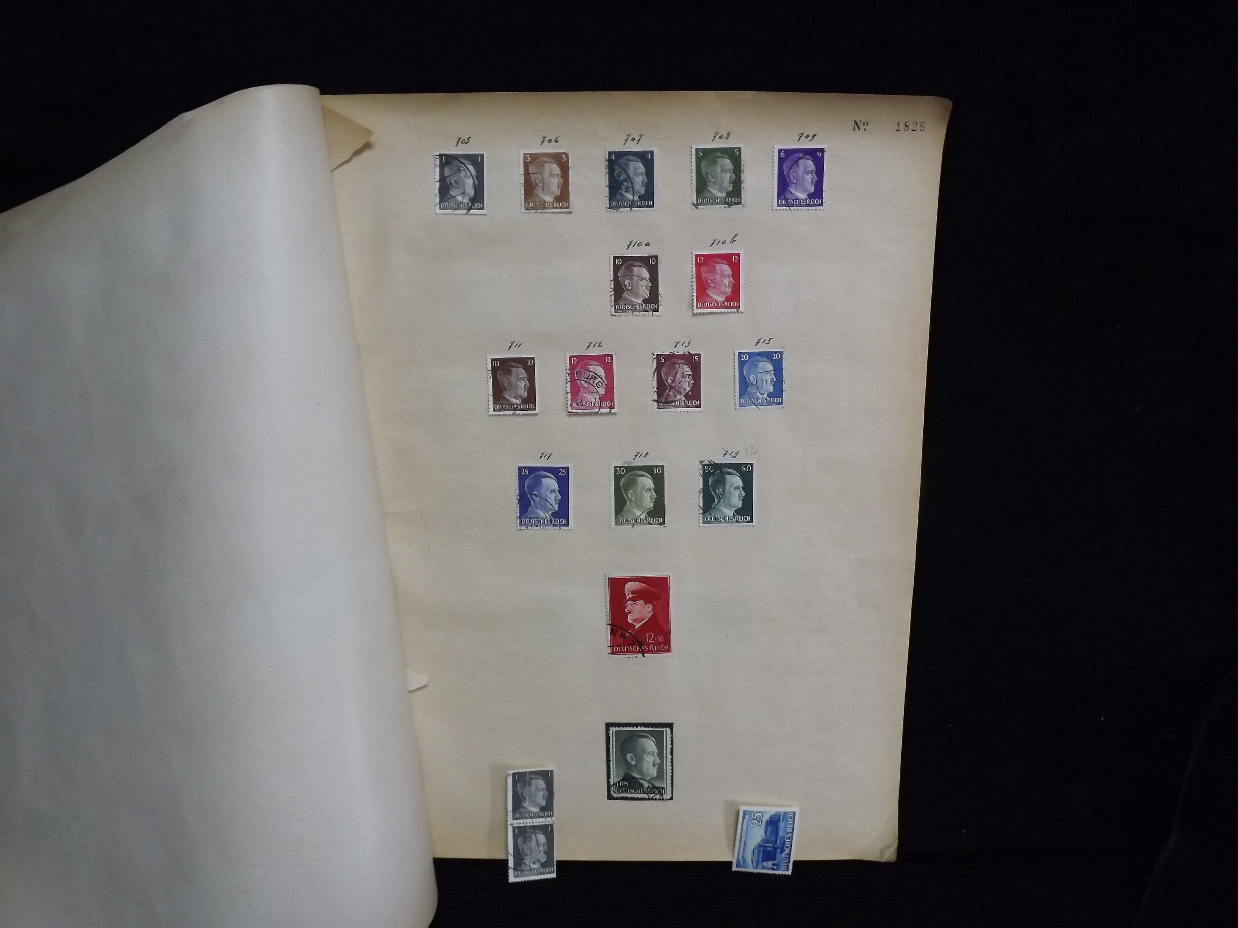 Over 500 x German Used & Mint Postage Stamps. Housed in old ledger page Album. Includes various - Image 18 of 30