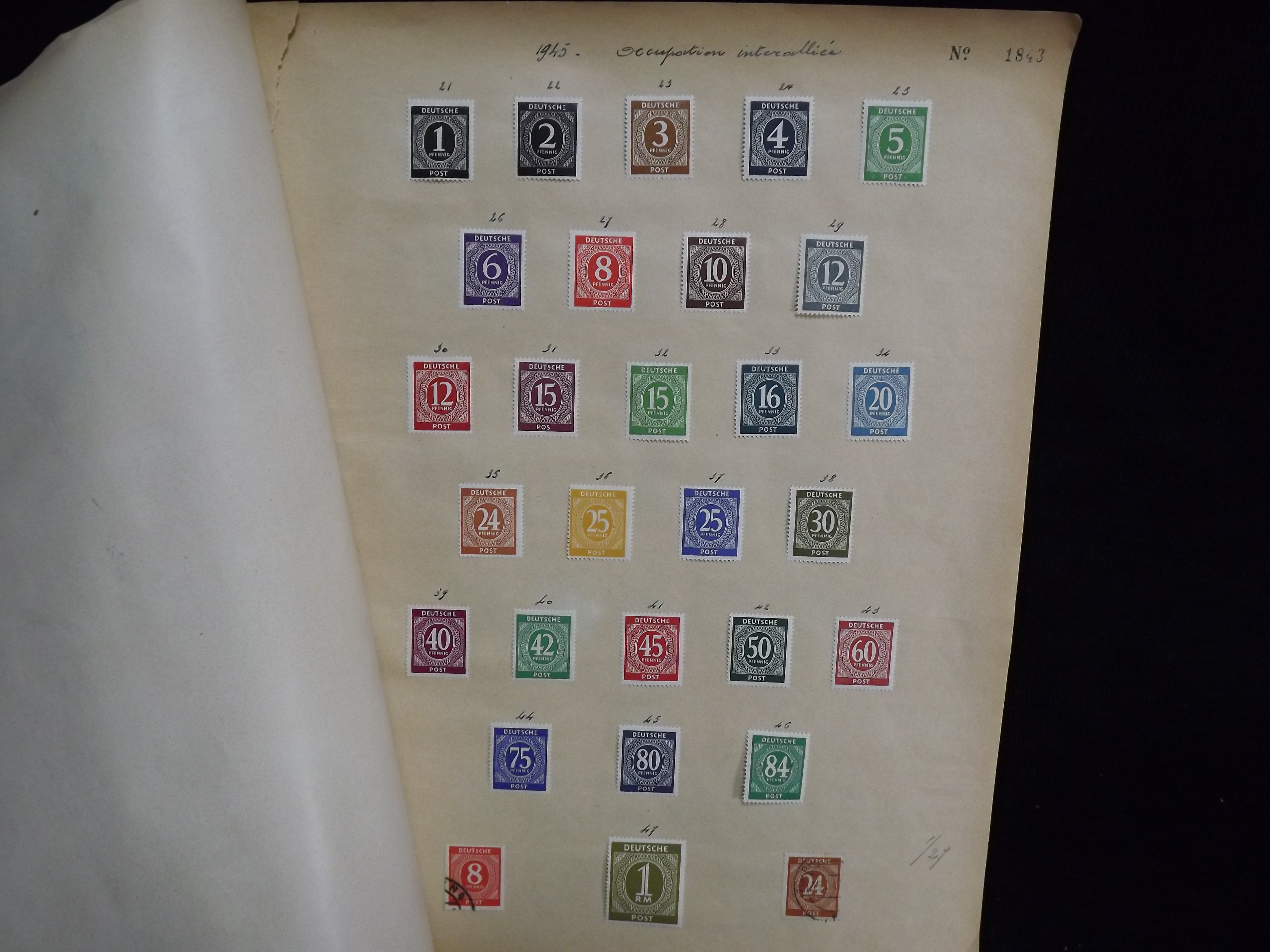 Over 500 x German Used & Mint Postage Stamps. Housed in old ledger page Album. Includes various - Image 25 of 30