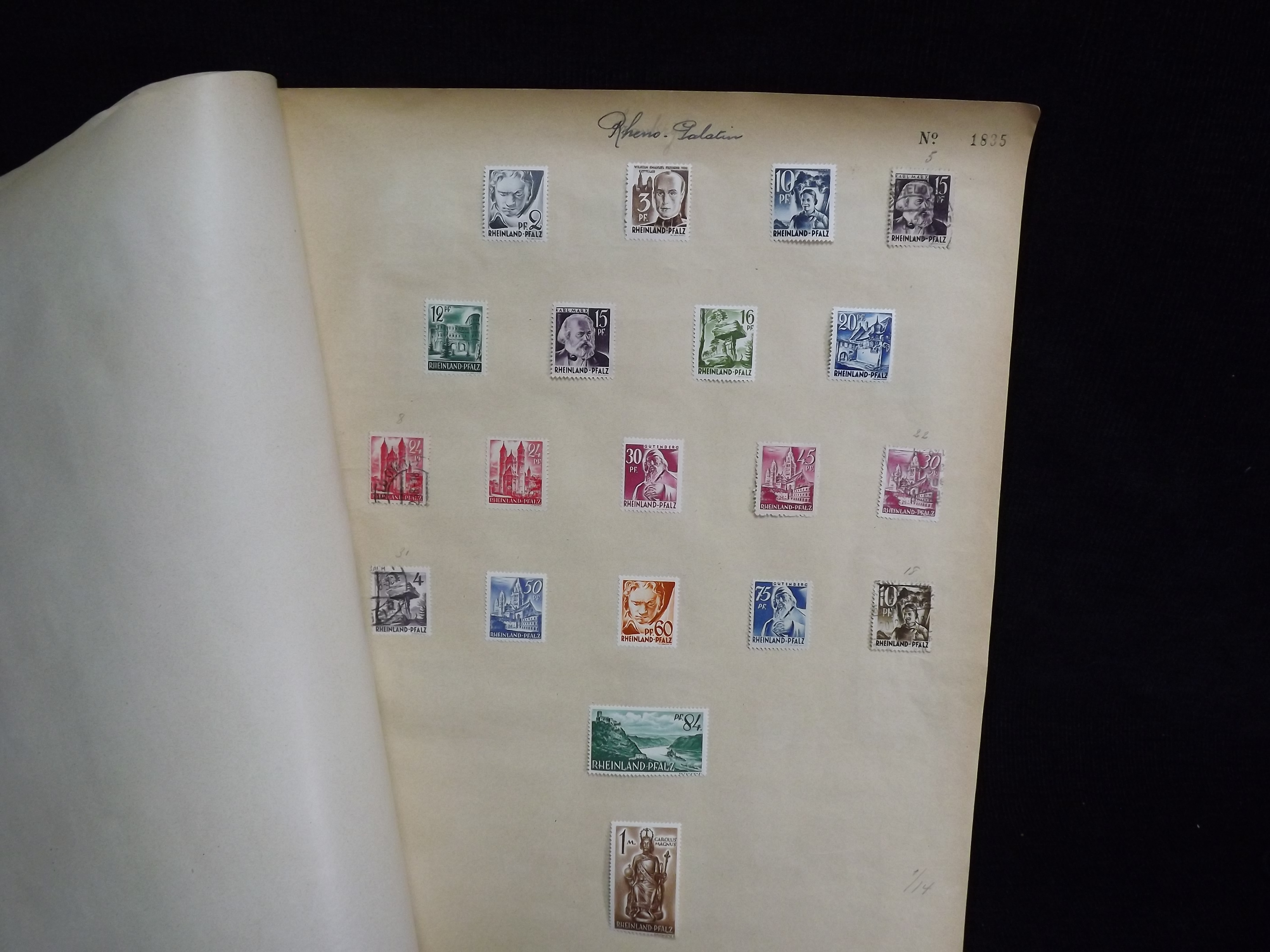 Over 500 x German Used & Mint Postage Stamps. Housed in old ledger page Album. Includes various - Image 21 of 30