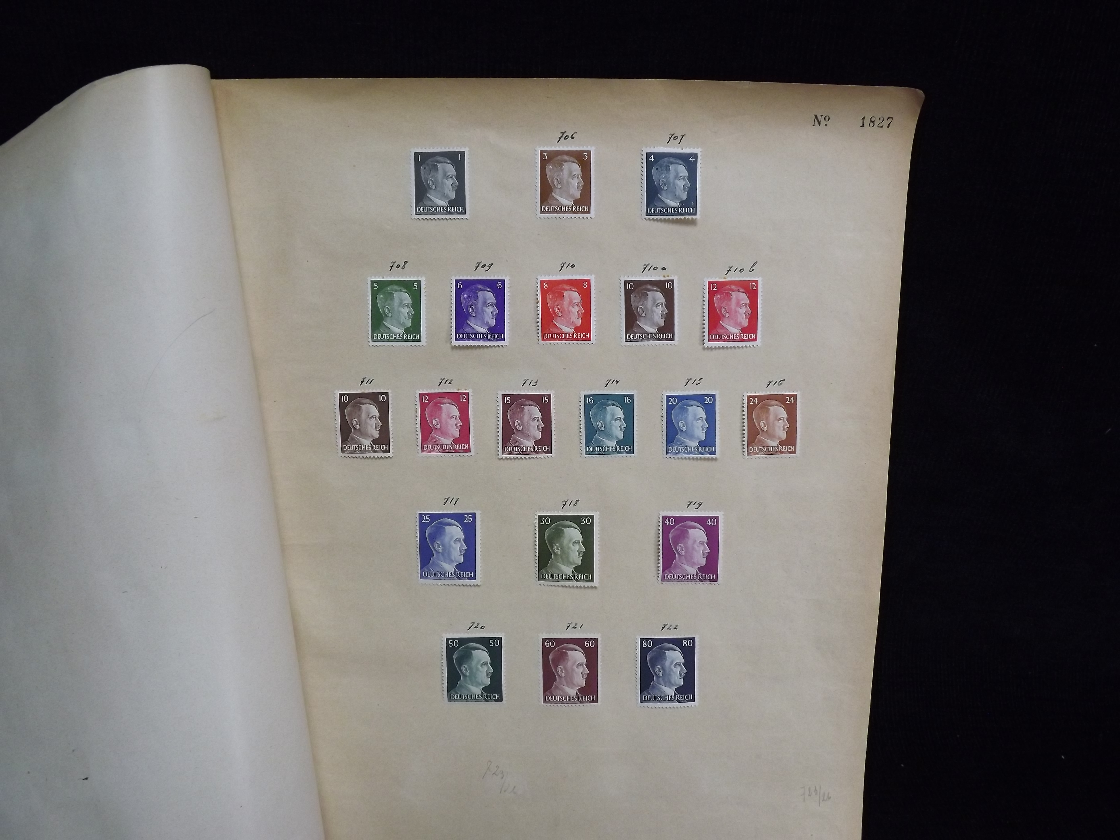 Over 500 x German Used & Mint Postage Stamps. Housed in old ledger page Album. Includes various - Image 19 of 30