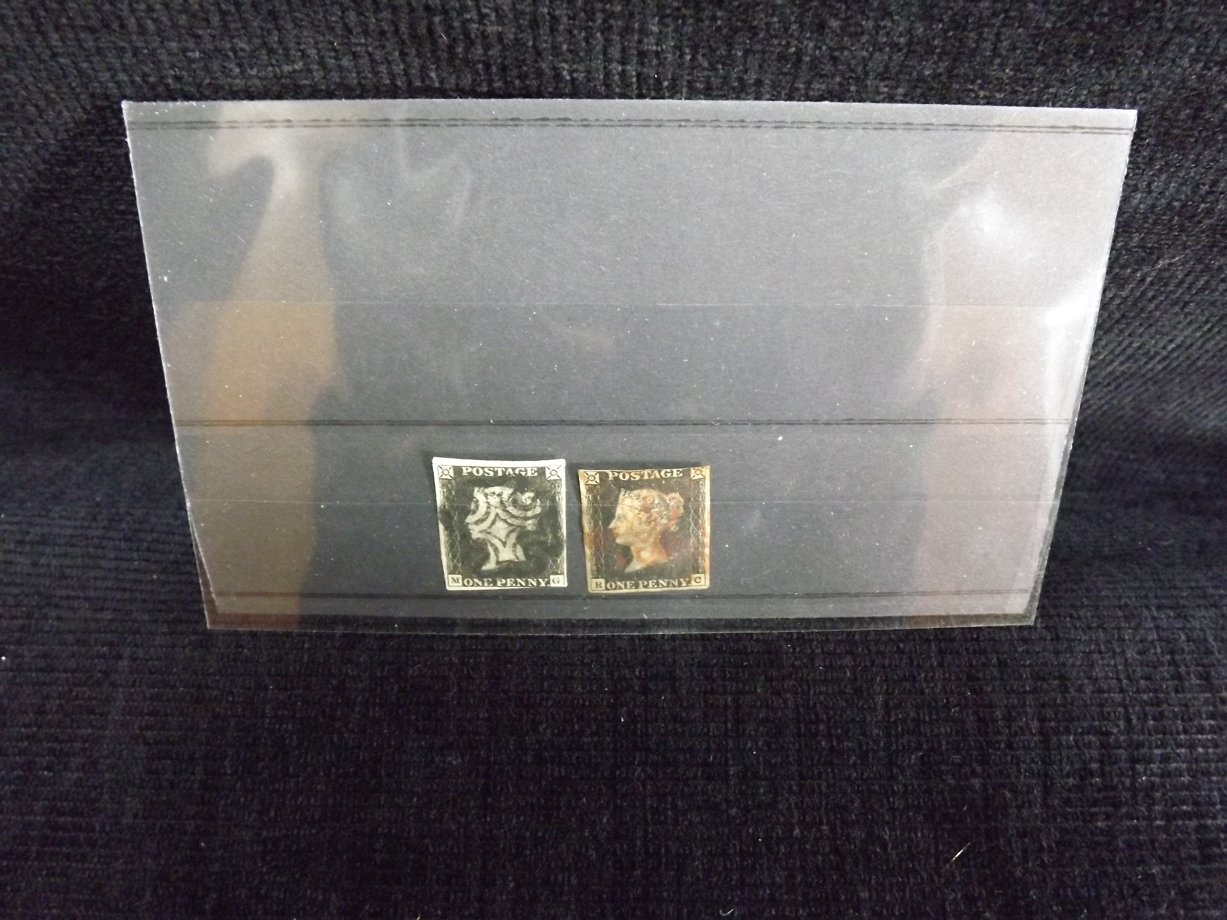 2 x Great British 'Penny Black' Postage Stamps. Queen Victoria c1840's. Report - GB two QV 1840s - Image 3 of 3