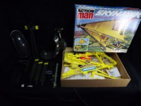 GB Palitoy Action Man - Skyhawk Flying Wing, Helicopter and Bazooka. Report - All items appear