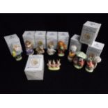 9 x GB Royal Albert Beatrix Pottery Figures. Titles are - Little Pig Robinson, This Little Pig,