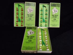 3 x GB Subbuteo Football Teams. c1970's. Reference No.21 - White Strip which is listed as Leeds