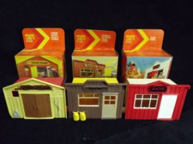 3 x GB Timpo Wild West City series Buildings. Reference number 211 - Bank, 214 - General Store and