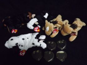 5 x U.S.A. Ty Warner Beanie Babies - 'Derby' Indonesia 1995 P.V.C. Pellets, 'Derby' China 1995 P.V.