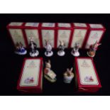 8 x GB Royal Doulton Bunnykins Figures. DB4 Billy & Bunty Sleighride, DB214 Lawyer(1999 Collectors